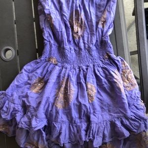 Purple and gold beach coverup/dress